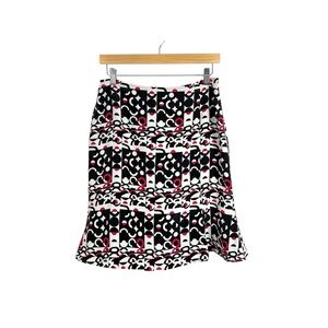 VINTAGE Y2K Drama Women’s Silk Geometric Skirt in Black/White/Pink Size 8